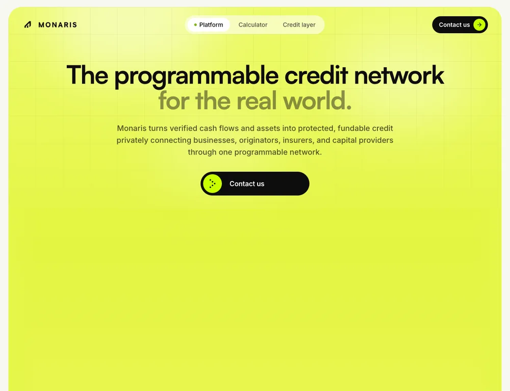 Monaris application interface